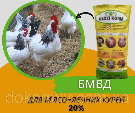 БМВД для м'ясо-яєчних курей 20%, фото 1