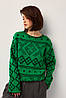 Джемпер oversize в українському стилі "Заріна" (зелений), фото 8
