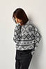 Джемпер oversize в українському стилі "Заріна" (чорно-білий), фото 9