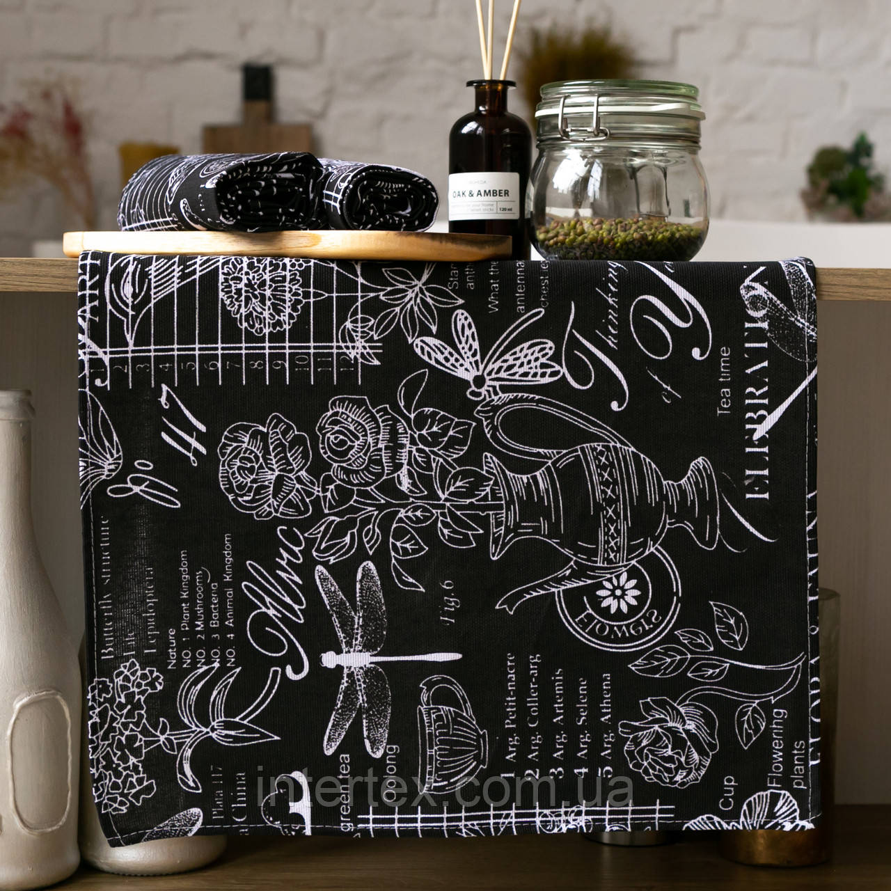 Рушник лляний "Версаль чорний" (від 10 штук), фото 1