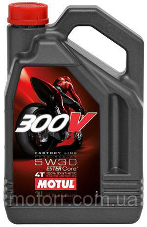 Олія моторна для мотоциклів Motul 300V 4T FACTORY LINE ROAD RACING SAE 5W30 (4L)