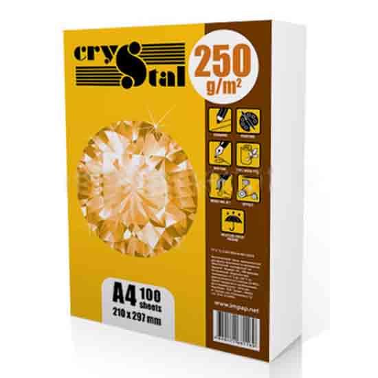 Папір щільний А4 250г/м2 100 аркушів CRYSTAL Картон / Ватман для принтера