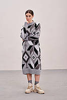 Вязаное женское платье «Мираж» (серый, графит, черный, белый)