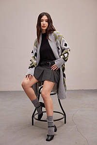 Теплий в'язаний кардиган "Міра" (оливка, сірий, чорний)