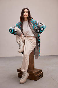 Теплий в'язаний кардиган "Міра" (бірюза, темно-сірий,чорний)