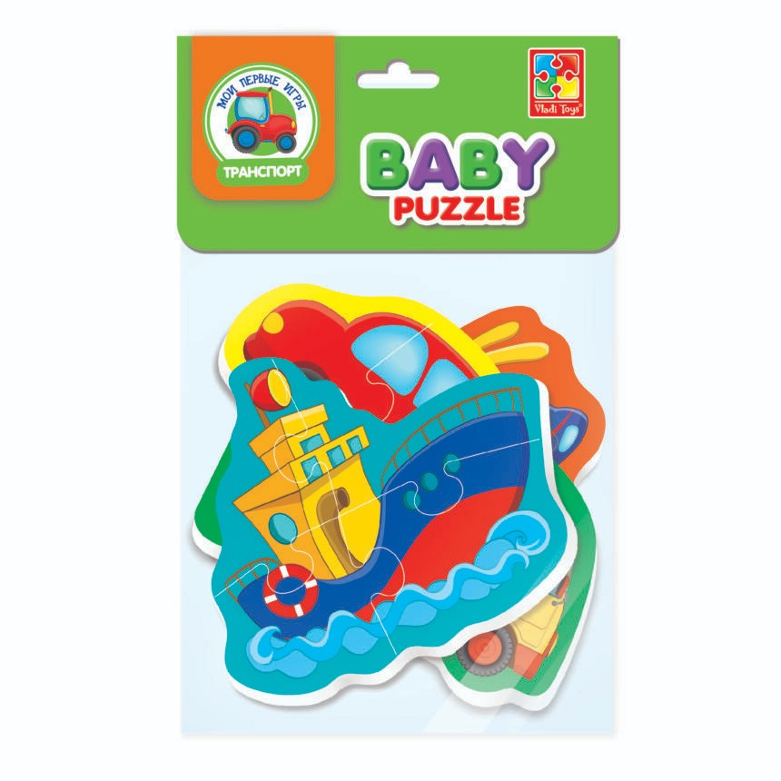 3208-29 Гра розвивальна м'які пазли Транспорт для малюків, Vladi Toys