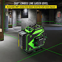 3 x 360 Cross Line Laser Зеленый 360-градусный линейный лазер Самонивелирующийся лазерный уровень Cross