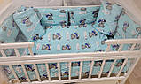 Акція! Набір постільної білизни в дитяче ліжечко 9 елементів "Голубий Бой", фото 3