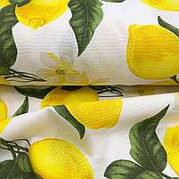 Тканина DUCK "Жовті лимони на білому", фото 2