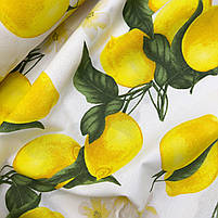 Тканина DUCK "Жовті лимони на білому", фото 3