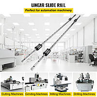 Linear Rail HGH20 Набор направляющих линейных подшипников с 4 опорными блоками и 2 рельсовыми валами из