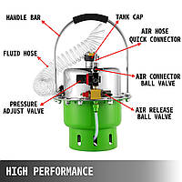 Пневматическая прокачка тормозов Бак прокачки тормозов 5л зеленый для профессиональной мастерской, работы