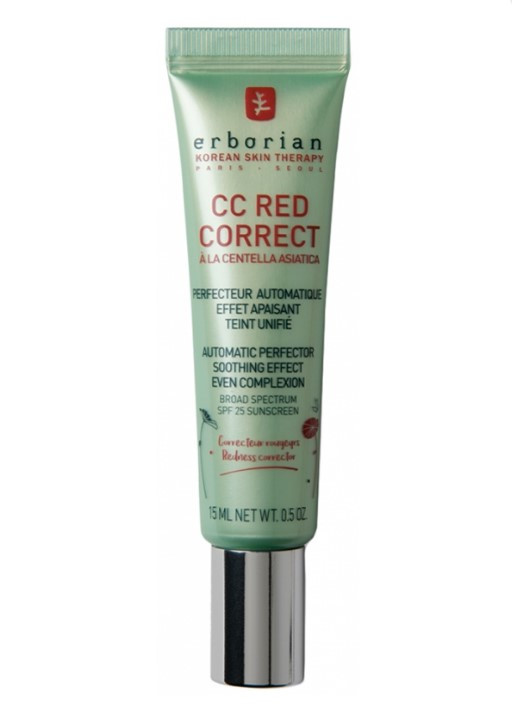 СС-крем для обличчя з центелою азіатською, CC Red Correct with Centella Asiatica Erborian, 15 мл