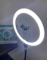Профессиональная кольцевая светодиодная LED лампа 30 см, на штативе 2м, студийный свет для визажиста