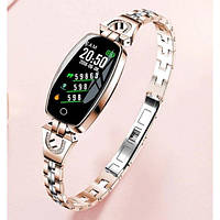 Женские наручные смарт часы Smart SuperMiss RoseGold Uwatch, Умные часы фитнес-трекер Стильные смарт-часы