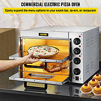 Профессиональная печь для пиццы, 36 см Печь для пиццы для пиццы, 3000 Вт Двухслойная мини-печь для пиццы