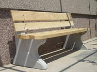 Бетонная парковая скамейка, лавка из бетона