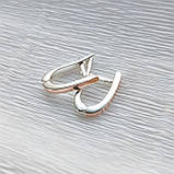 Срібні сережки з золотими вставками Класик, фото 2