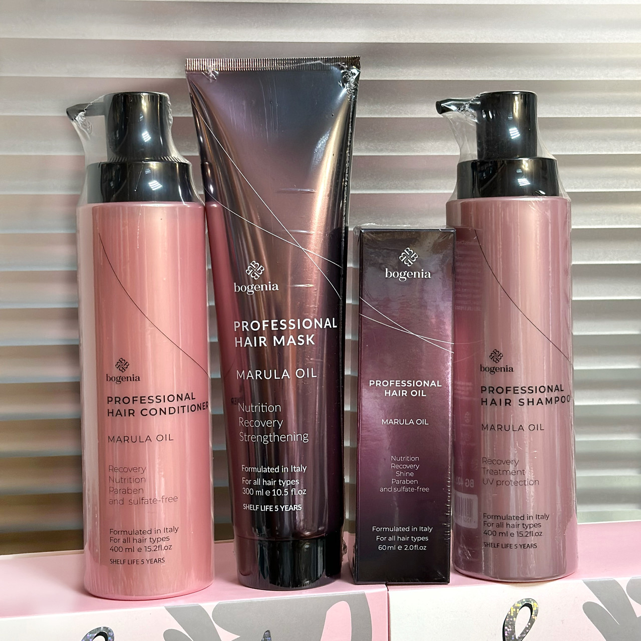 Набір для догляду за волоссям з олією марули Bogenia Professional Hair Marula Oil, фото 1