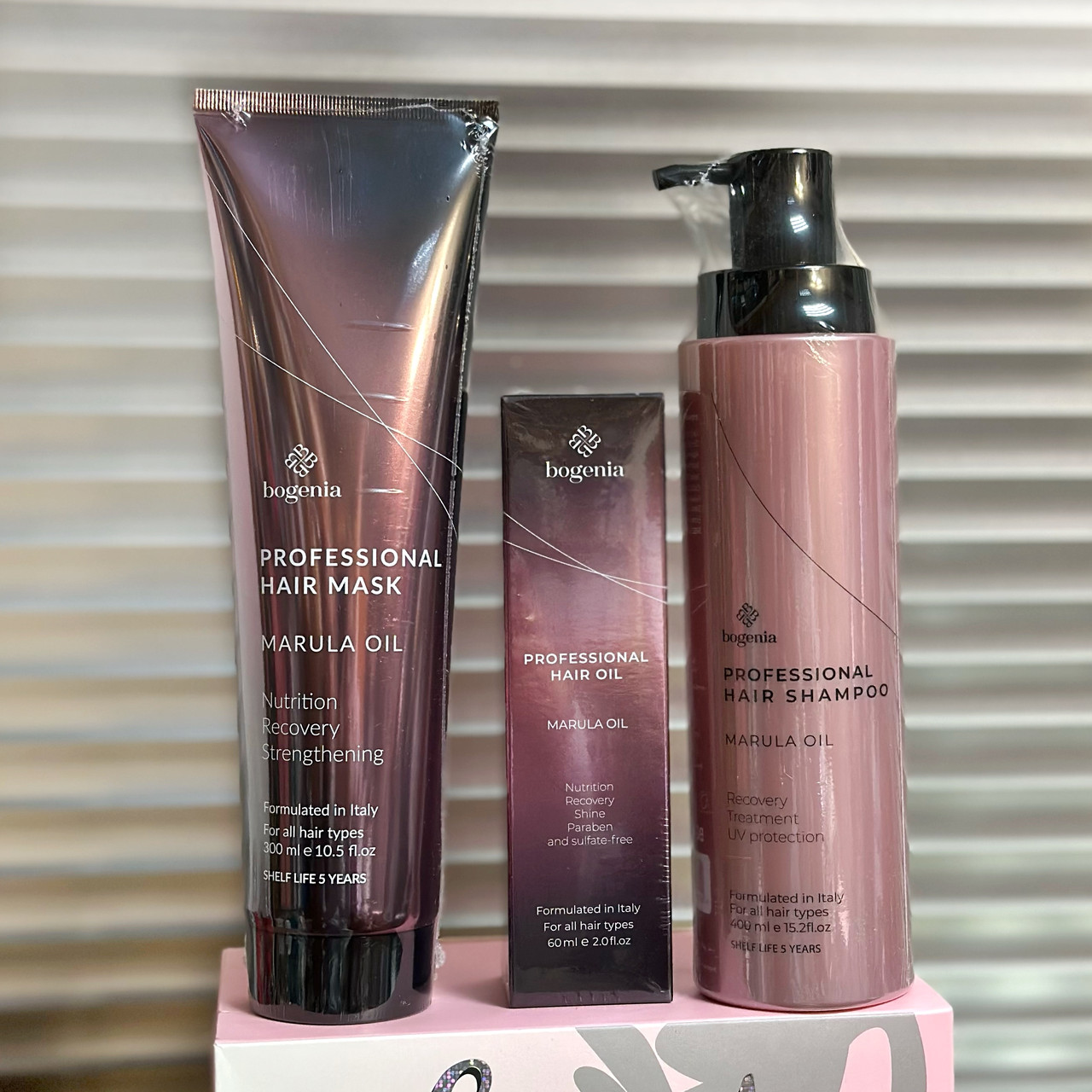 Набір для догляду за волоссям з олією марули Bogenia Professional Hair Marula Oil, фото 1