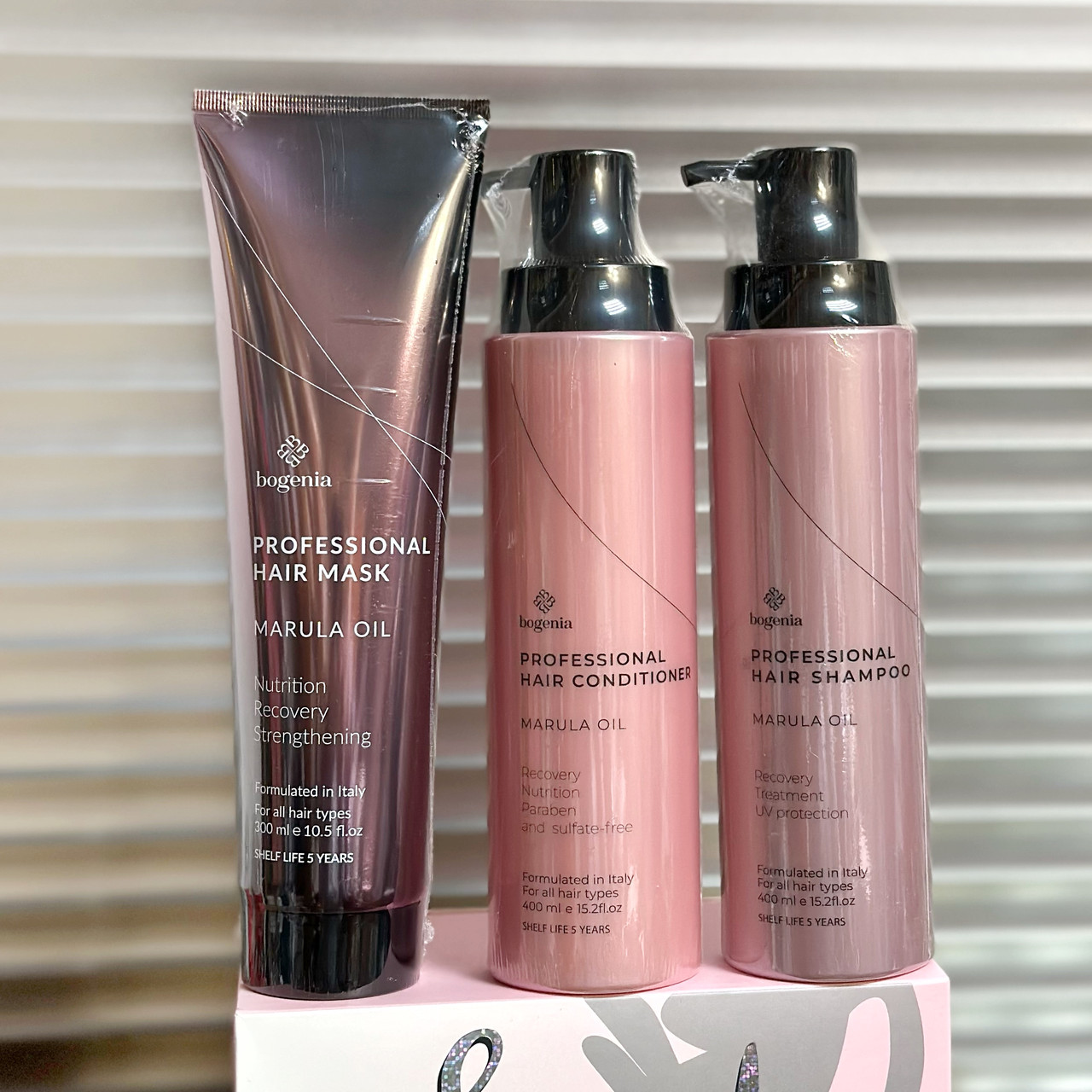 Набір для догляду за волоссям з олією марули Bogenia Professional Hair Marula Oil, фото 1