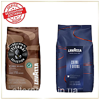 Кава в зернах набір Lavazza (2х) Лаваца iTierra Selection 1 кг + Crema e Aroma 1 кг (синя) зернова кава