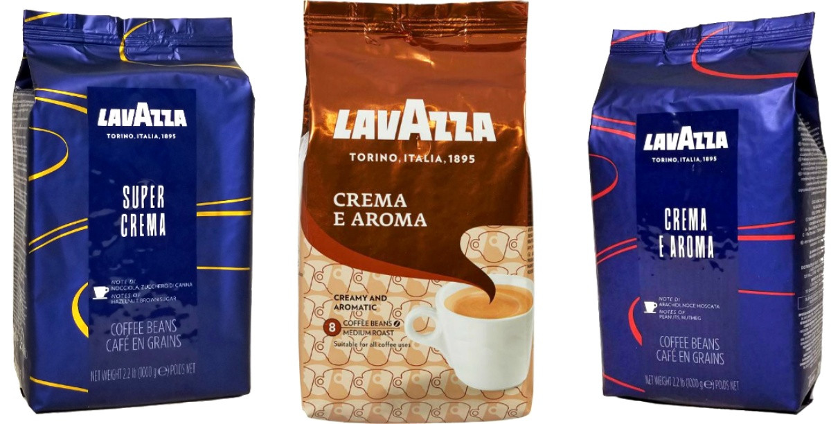 Кавовий набір Лавацця Lavazza (3х): Crema e Aroma (коричнева) + Crema e Aroma (in blue) + Super Crema (No72), фото 1