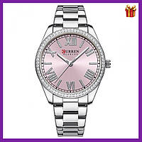 Жіночий наручний годинник Curren Silvia кварцовий якісний стильний акуратний з металевим ремінцем ОРИГІНАЛ