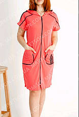Трикотажний халат жіночий на молнії р.M,L,XL,2XL, фото 3
