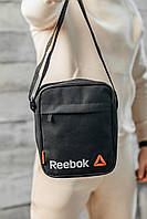 Сумка мессенджер Рібок, сумка на плече Reebok, барсетка, Преміум якості Ребок чорна
