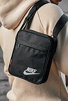 Барсетка мужская Nike (Найк) black сумка через плечо черная ТОП качества Мессенджер через плечо