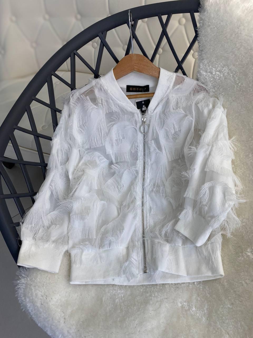 Куртка на дівчинку бомбер Біла 3108, Bambini, Білий, Для дівчаток, Весна Літо, 152, фото 1