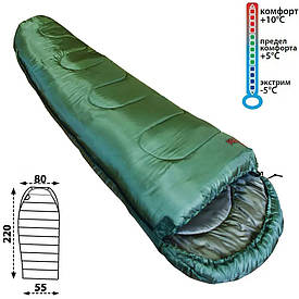 Спальний мішок туристичний Tramp Totem Hunter 220/80-55 кокон лівий/правий, оливковий
