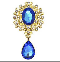 Камінь з підвісом в ажурній золотій оправі електрик 2,6*4,6 см