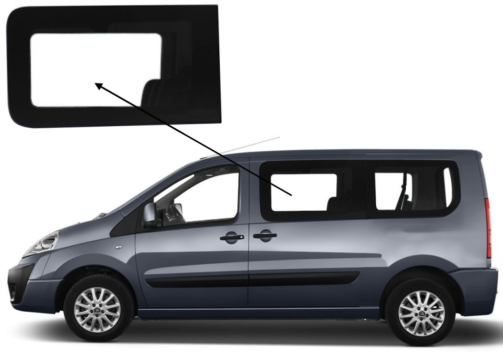 Бічне скло Fiat Scudo 2007-2016 салону переднє ліве
