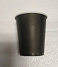 Паперові чорні стаканчики без малюнка 175 мл | 50шт/уп одноразові для кави, американо, чаю, фото 2