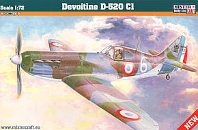 Devoitine D-520 Cl. Збірна модель літака в масштабі 1/72. MISTER CRAFT D-216, фото 1