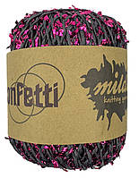 Рафія CONFETTI для плетіння сумок та капелюхів чорний з малиновим