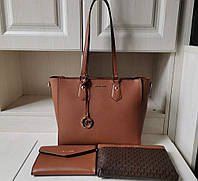 Женская сумка MK kimberly коричневая 3 в 1 Lux