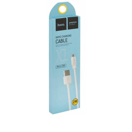 Кабель Hoco X1 Pisces Cable USB to MicroUSB 2A 2m White, фото 3