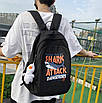 Рюкзак у корейському стилі з іграшкою-брелоком качка качечка унісекс для ноутбука навчання Чорний, фото 8