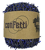 Рафія CONFETTI для плетіння сумок та капелюхів чорний з синім