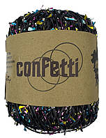 Рафія CONFETTI для плетіння сумок та капелюхів чорний з різнокольоровим