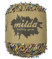 Рафія CONFETTI для плетіння сумок та капелюхів беж з різнокольоровим