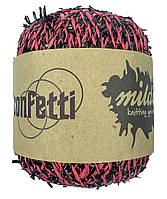 Рафія CONFETTI для плетіння сумок та капелюхів червоний з чорним