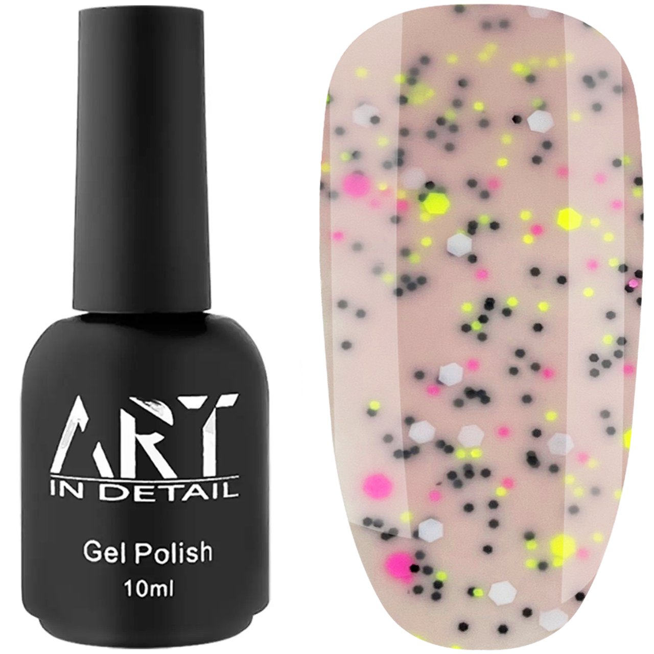 Камуфлювальна база ART IN DETAIL Milkshake Base №006, 10 мл рожева з конфеті