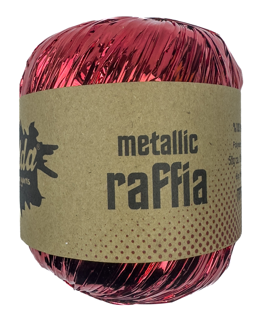 Рафія METALLIC для плетіння сумок та капелюхів червоний
