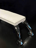 Манікюрна підставка для рук на хромованих ніжках біла, підлокітник для манікюру, фото 2