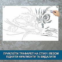 Трафарет для фарбування, Кіт, одноразовий із самоклеючої плівки 95 х 155 см, фото 4
