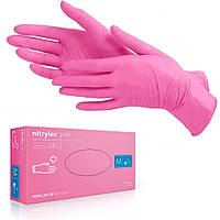 Перчатки нитриловые розовые 3,5 г Nitrylex M, 100 шт